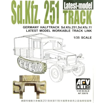 AFV Club AF35070 1/35 Sd.Kfz.251 Geç Dönem, Metal Görünümlü, Hareket Edebilen Tank Paleti Demonte Plastik Maket Seti
