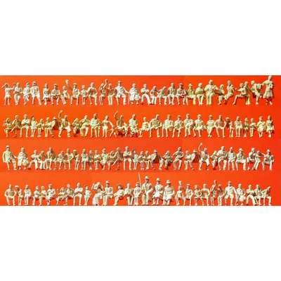Preiser 16328 1/87 Ölçek oturan insanlar - boyasız, 120 adet Figürleri