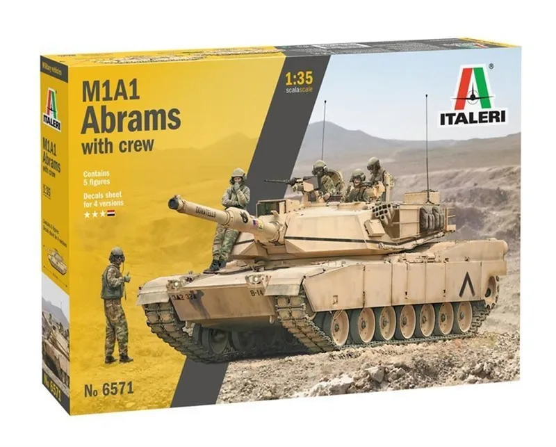 Italeri 6571S 1/35 M1A2 Abrams Mürettebatlı Tank Demonte Plastik Maketi