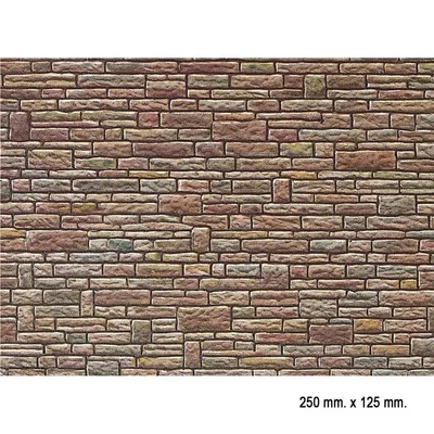 Faller 170604 1/87 Kahverengi Taş Duvarlı Desenli Dekor Levhası - 25 X 12,5 Cm.