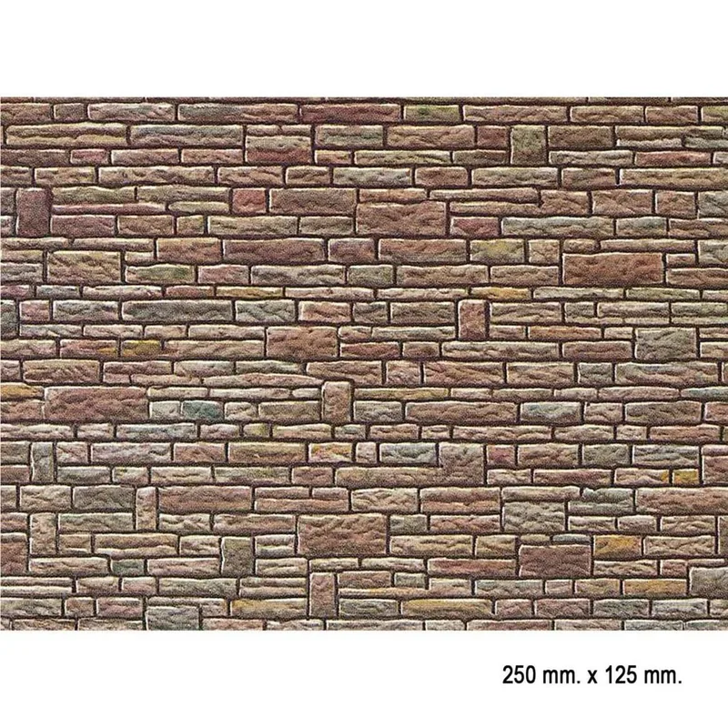 Faller 170604 1/87 Kahverengi Taş Duvarlı Desenli Dekor Levhası - 25 X 12,5 Cm.