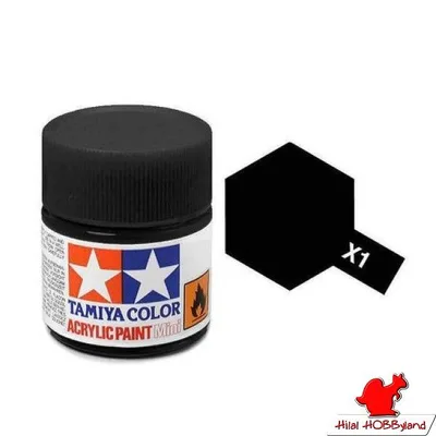 Acrylic Mini X-1 Black Boya 10ml. (Parlak Siyah)