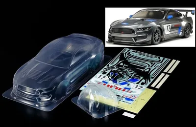 Tamiya 1/10 Ford Mustang GT4 Kaportası 190 mm (Boyasız şeffaf)