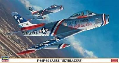 Hasegawa 9969 1/48 Ölçek F-86F-35 Sabre Skyblazers (Limited Edition) Savaş Uçağı Plastik Model Kiti