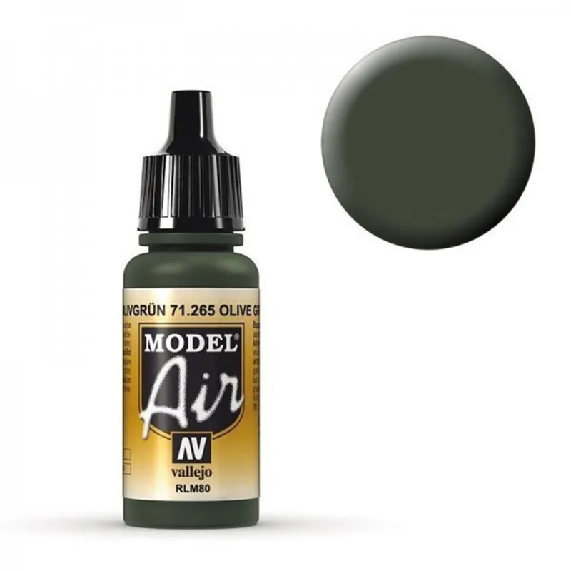 Vallejo 71265 17 ml. Olive Green RLM80, Model Air Serisi Model Boyası