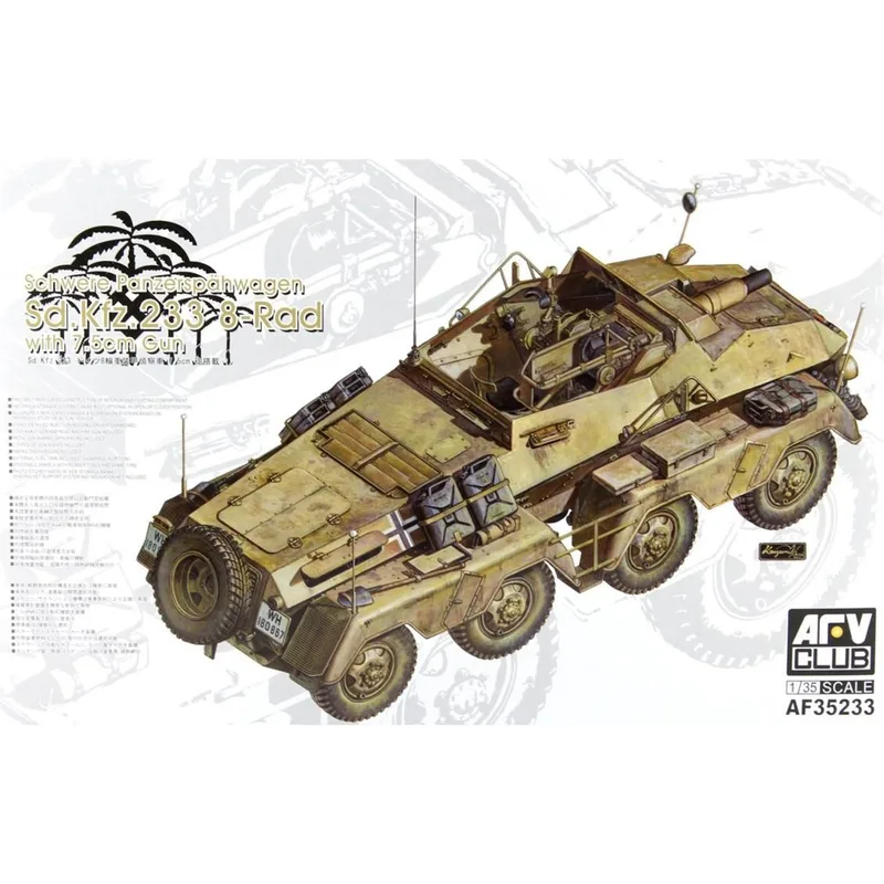 AFV Club AF35233 1/35 Sd.Kfz.233 8-Rad w/7.5cm Gun Askeri Araç Demonte Plastik Maketi
