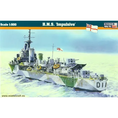 Mistercraft S096 1/500 HMS (Impulsive) Zırhlı Gemi Demonte Plastik Maketi