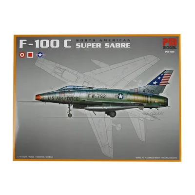PM Model 402 1/72 North American F-100 C Super Sabre Avcı-Bombardıman Uçağı Demonte Plastik Maketi