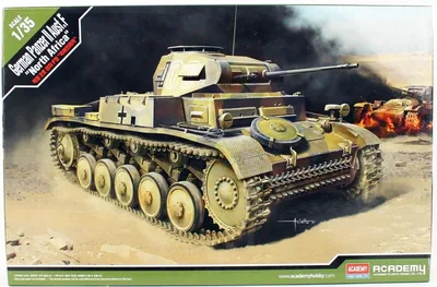 Academy 13535 1/35 German Panzer II Ausf.F (North Africa) Tankı Demonte Plastik Maketi