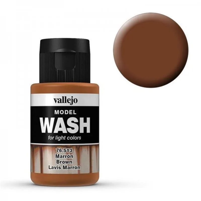 Vallejo 76513 35 ml. Brown, Wash Serisi Model Boyası