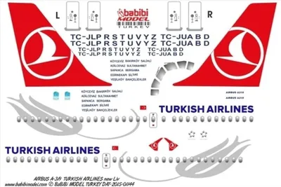 Babibi DAT01145 1/200 Thy, Airbus A319, Dekal Çıkartma