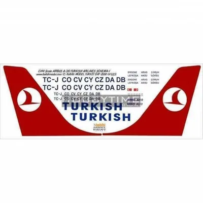 Babibi DAT01023 1/144 Thy, Airbus A310, Şema-1, Dekal Çıkartma