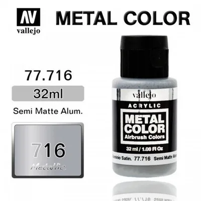 Vallejo 77716 32 ml. Semi Matte Aluminium, Metal Color Serisi Model Boyası