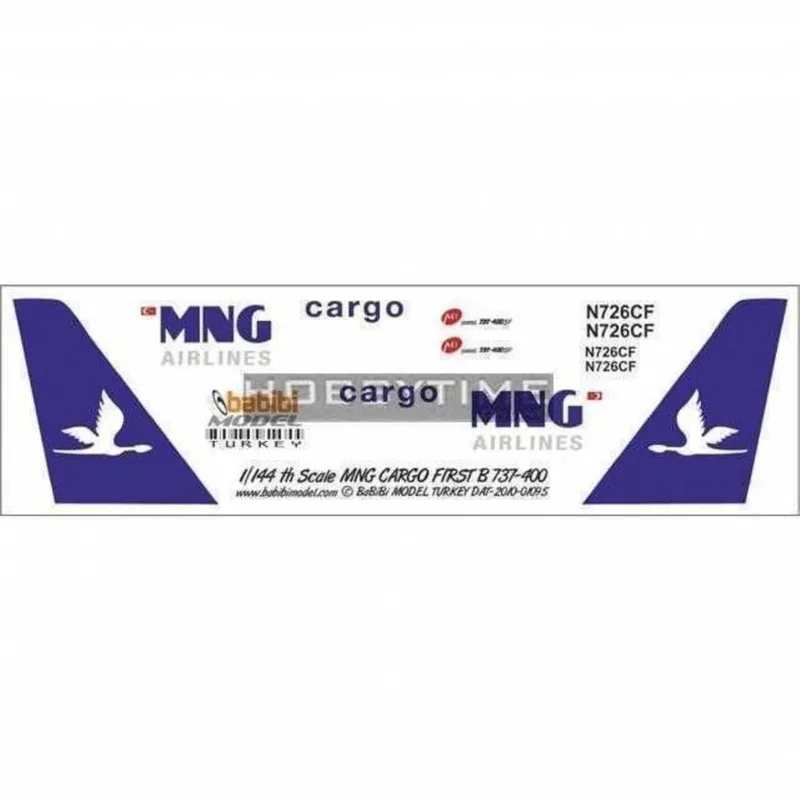 Babibi DAT01095 1/144 Mng Cargo, 737-400, Dekal Çıkartma