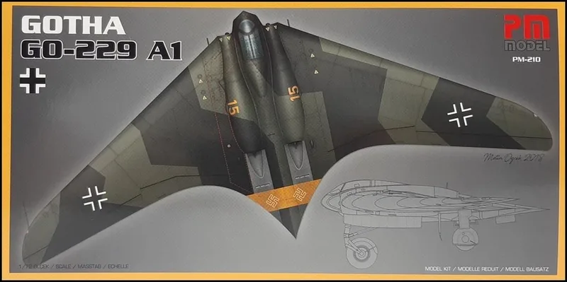PM Model 210 1/72 Gotha GO-229 A1 Avcı-Bombardıman Uçağı Demonte Plastik Maketi