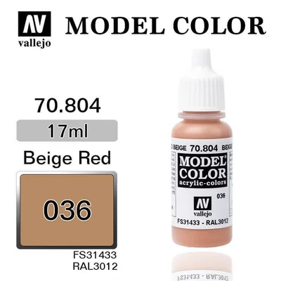 Vallejo 70804 17 ml. (36) Beige Red-Matt, Model Color Serisi Model Boyası