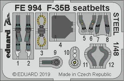 EDUARD FE994 1/48 F-35B seatbelts STEEL 1/48 FOR K