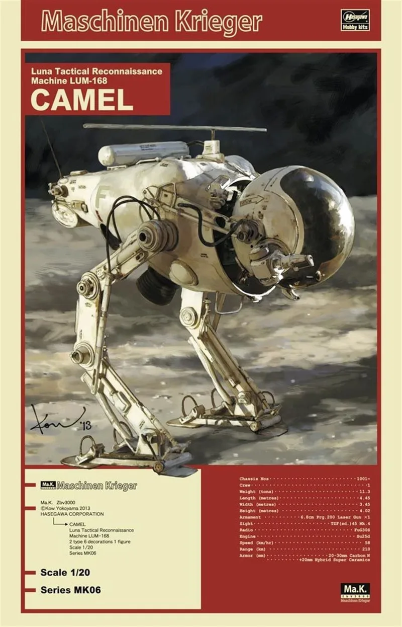Hasegawa MK06 64006 1/20 Ölçek Ay Taktik Keşif Makinesi (Camel) Bilim Kurgu Plastik Model Kiti