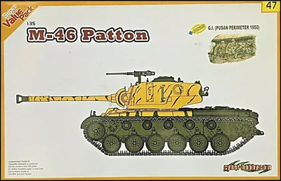 CyberHobby 9147 1/35 Ölçek M-46 Patton Tankı ve Pusan Perimeter 1950 Figürleri Demonte Plastik Maket Seti