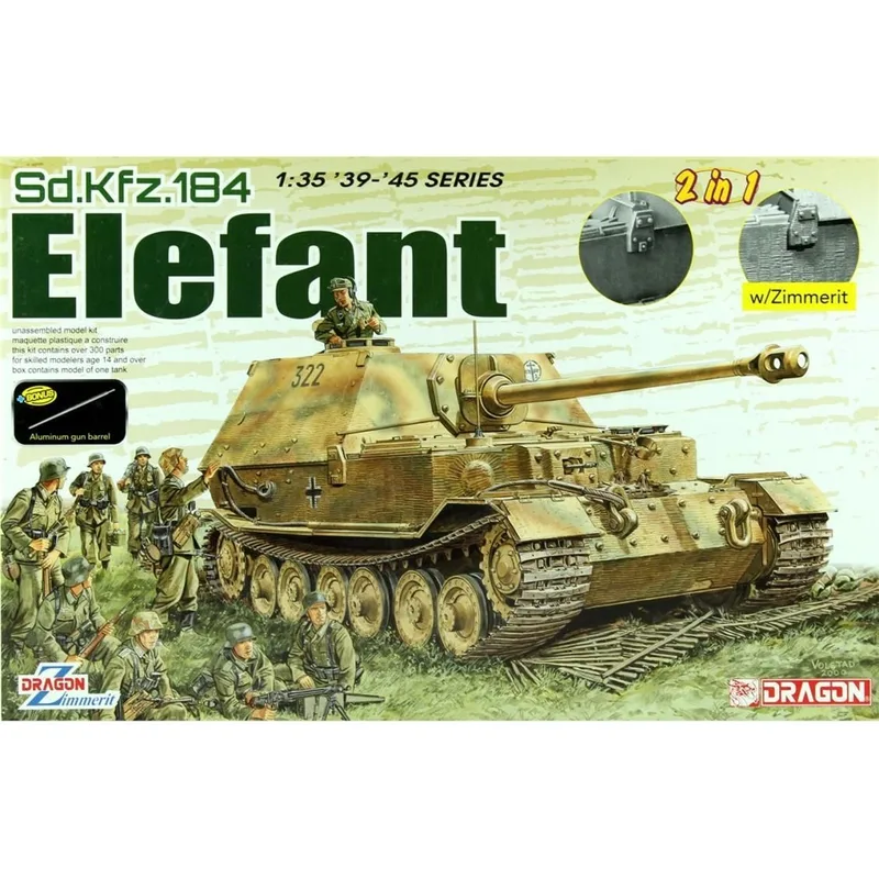 Dragon 6871 1/35 Sd.Kfz.184 Elefant Tank Maketi w/Zimmerit