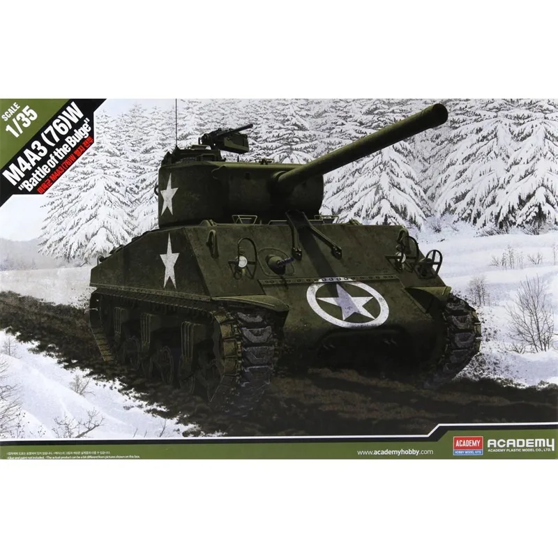Academy 13500 1/35 Amerikan Kara Kuvvetleri M4A3 76mm Sherman Orta Tankı Demonte Plastik Maketi