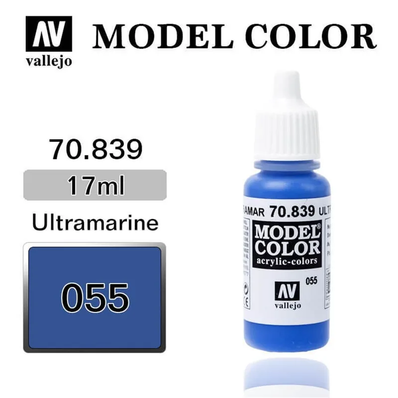 Vallejo 70839 17 ml. (55) Ultramarine-Matt, Model Color Serisi Model Boyası