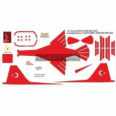 Babibi DBT01038 1/72 Türk Yıldızları 2008-4, Dekal Çıkartma