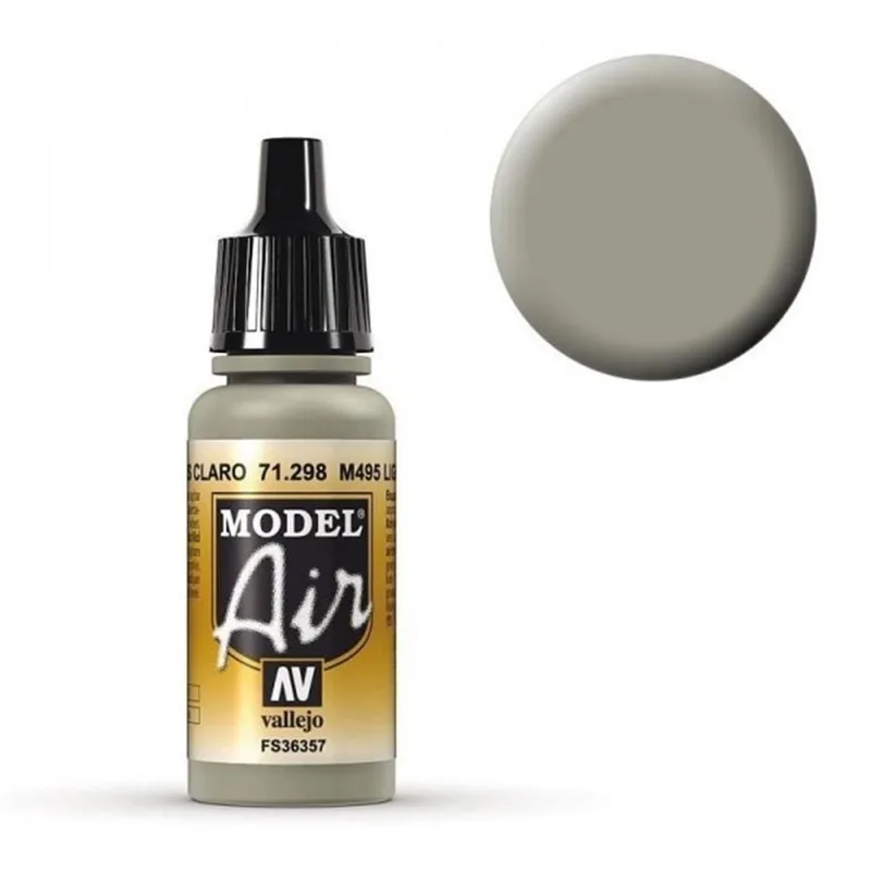 Vallejo 71298 17 ml. M495 Light Gray, Model Air Serisi Model Boyası