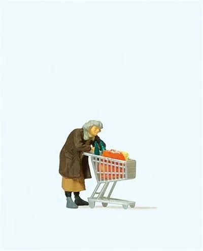 Preiser 29095 1/87 Ölçek Market Arabalı Evsiz İnsan Figürü