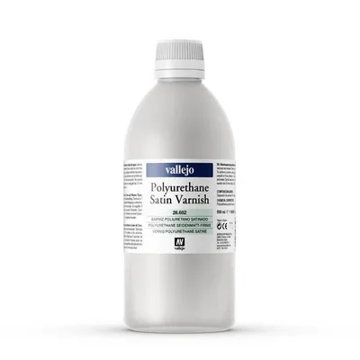 Vallejo 28652 500 ml. Poliürethan Yarı Mat Vernik, Model Boyası