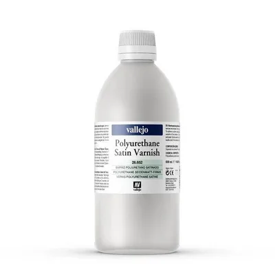 Vallejo 28652 500 ml. Poliürethan Yarı Mat Vernik, Model Boyası