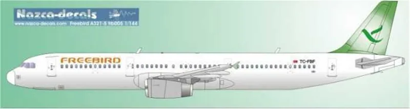 FRB005 1/144 FREEBİRD A-321 -YEŞİL KUYRUK DİZAYNI