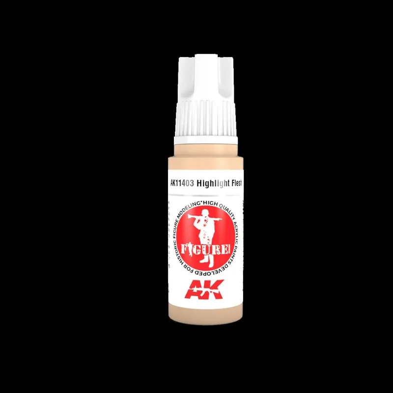AK Interactive 11403 17 ml. Highlight Flesh, Figürler için Akrilik Maket Boyası