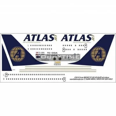 Babibi DAT01082 1/144 Atlasjet, Boeing 757-200, Dekal Çıkartma