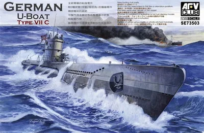 AFV Club SE73503 1/350 German U-Boat Type VII/C Denizaltı Demonte Plastik Maketi