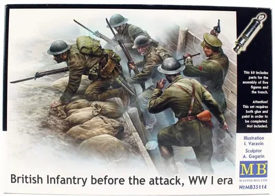MasterBox 35114 1/35 Ölçek, WW I Serisi, İngiliz Piyadeleri, Plastik Figür Kiti