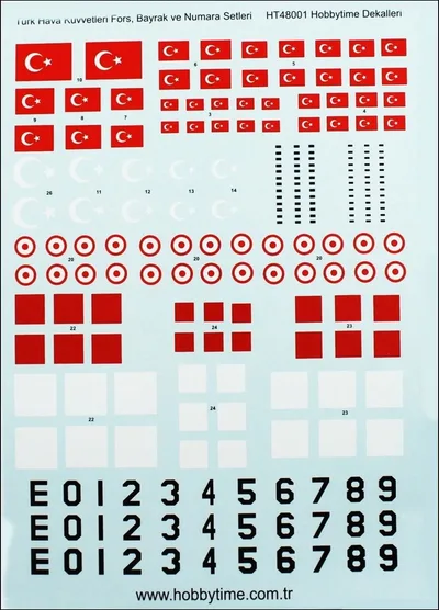 48001 1/48 TÜRK HAVA KUVVETLERİ DECAL SETİ