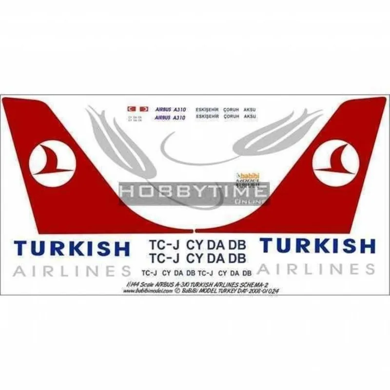 Babibi DAT01024 1/144 Thy, Airbus A310, Dekal Çıkartma