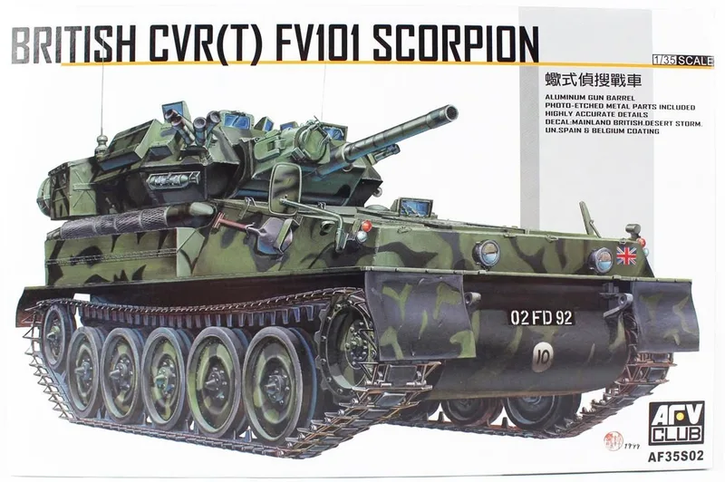 AFV Club AF35S02 1/35 FV101 UK SCORPION Tankı Demonte Plastik Maketi