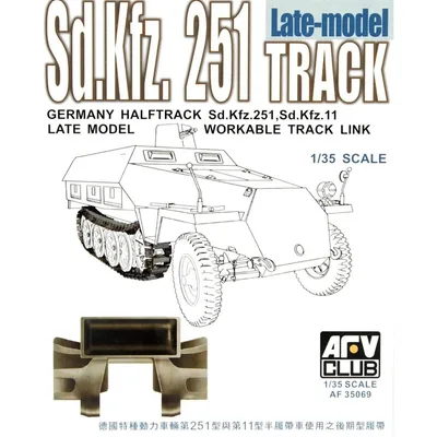 AFV Club AF35069 1/35 Sd.Kfz.251 Geç Dönem, Hareket Edebilen Tank Paleti Demonte Plastik Maket Seti