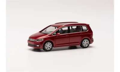 Herpa 038492-004 1/87 Ölçek VW Touran, Kırmızı, Sergilemeye Hazır Model Araç