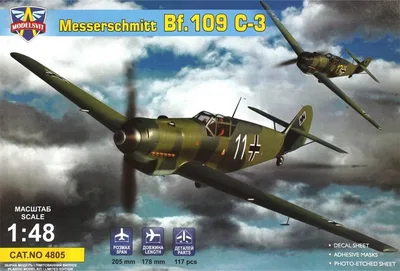 Modelsvit MSVIT4805 1/48 Messerschmitt BF-109 C-3 Avcı Uçağı Plastik Model Kiti