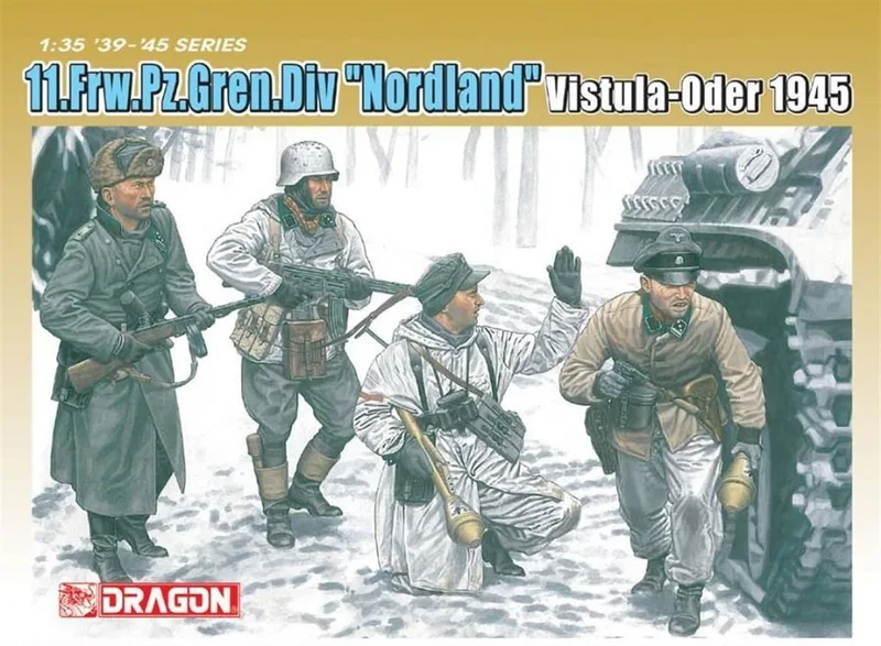 Dragon 6455 1/35 Ölçek 11.Frw.Pz.Bombacı Timi (Nordland) Asker Figürleri Plastik Model Kiti