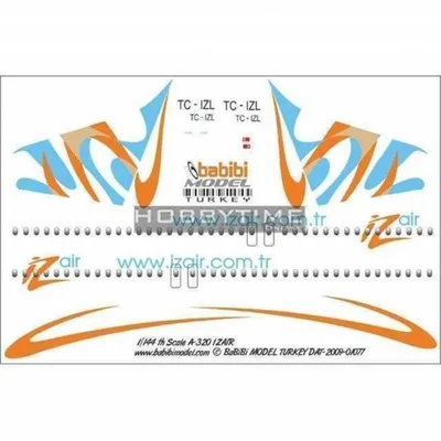 Babibi DAT01077 1/144 Iz Air, Airbus A320, Dekal Çıkartma