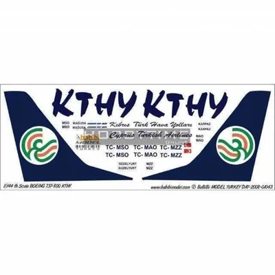 Babibi DAT01043 1/144 Kthy, Boeing 737-800, Dekal Çıkartma