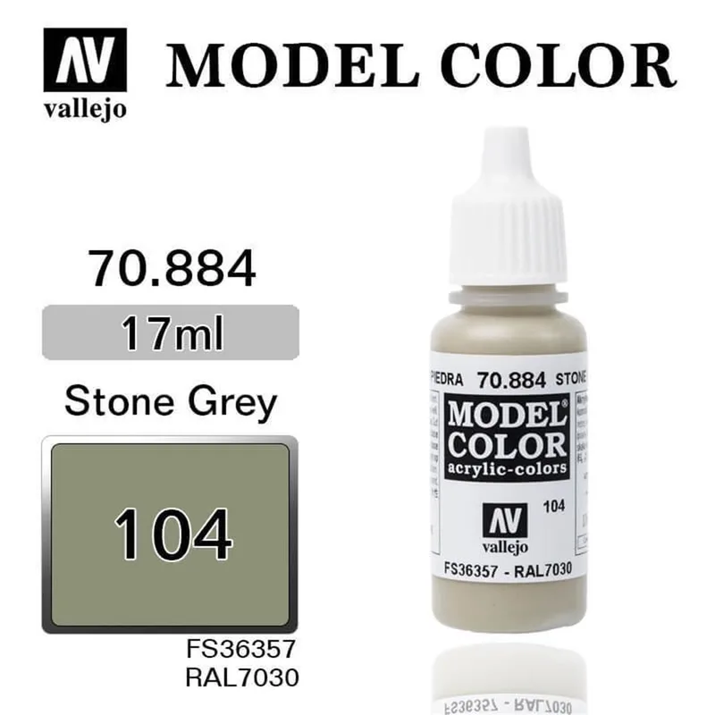 Vallejo 70884 17 ml. (104) Stone Grey-Matt, Model Color Serisi Model Boyası