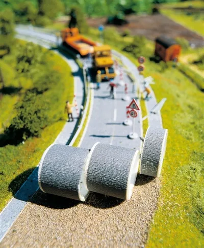 Noch 60500 Köy Yolu Zemini, Gri, 100x4.8 cm. 2 Rulo Diorama Malzemesi