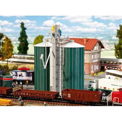 Faller 120260 1/87 İkili Silo Demonte Plastik Maketi