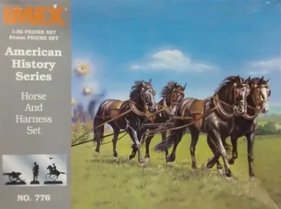 776 1/32 CONFED 4 HORSES & HARNESS
