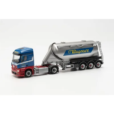 Herpa 316132 1/87 Ölçek Mercedes-Benz Actros 2.3 Silo Dorseli TIR (Kleigrewe), Sergilemeye Hazır Model Araç